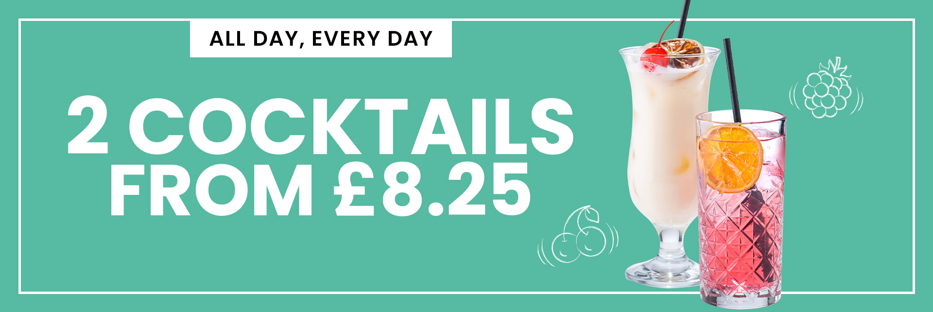 2 cocktails from just £5.50 offer